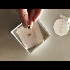 Chloe Gold And Black Stud Earrings